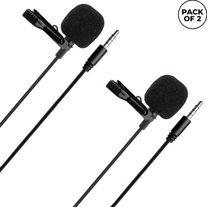WRADER PACK OF 2 - Youtube Collar Microphone for Youtube Reels ASMR Voice Recording Microphone