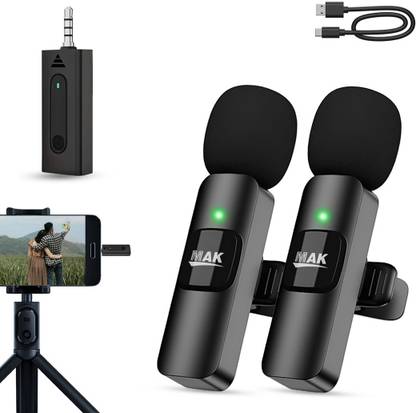 MAK Wireless Lavalier Microphone Compatible for DSLR/Camera/Speaker Microphone