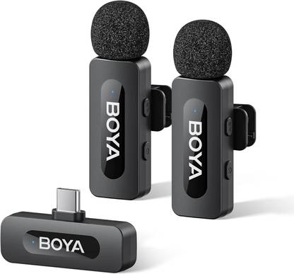BOYA BY-V20 2.4 ghz Omnidirectional Wireless System with 2 Transmitters. Microphone
