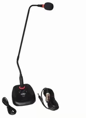 KH Desktop/Table Gooseneck Wired Microphone System - Table Mounted Corded Voice Condenser Mic with Pop Filter Microphone
