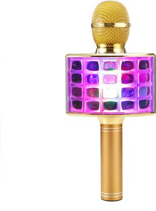 MZ M806 (KARAOKE MIC WITH SPEAKER) Rechargeable FM Radio Voice Changer Disco Light Microphone