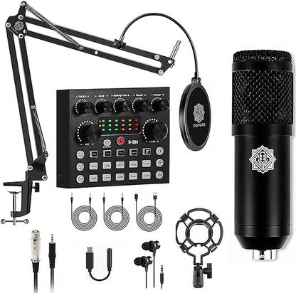 Digimore D-430 Condenser Mic Kit with V8 Sound Card for Gaming, Podcasting Microphone