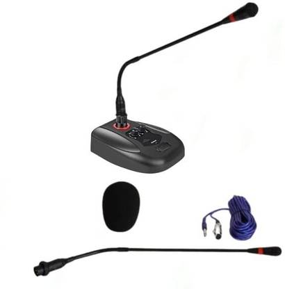KH Desktop Gooseneck Wired Microphone with Echo Buttonand Volume Control Button, Microphone