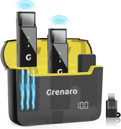 Grenaro Wireless Mic with Digital Display Charging Case- 3 Level Noise Reduction Microphone