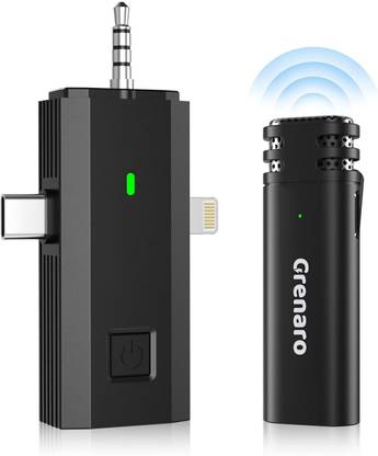 Grenaro Wireless Mic, 3 in 1 microphone for Camera Plug Microphone