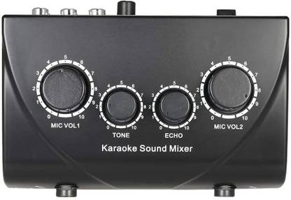 KH Karaoke Sound Mixer Dual Mic Inputs with Cable Karaoke Echo Sound Mixer Tube Amplifier