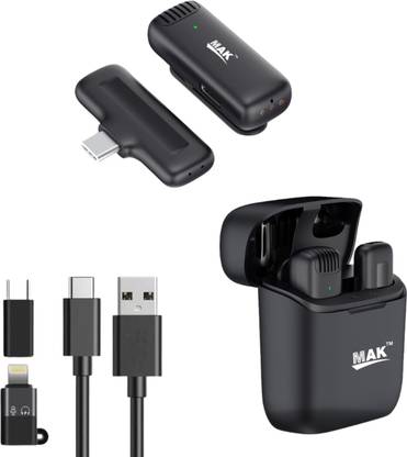 MAK MK 13 single Wireless Mic with Charging Case for Vlogging/Recording/Youtube Microphone