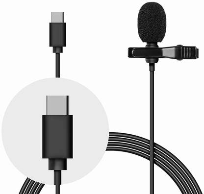 G2L Professional Type-C Lavalier Lapel Microphone Collar Mike Collar Clip Mic Microphone