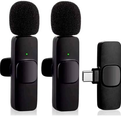 THE MOBILE POINT Professional Wireless Dual Collar mic for Type-C,No Need App/Bluetooth Microphone