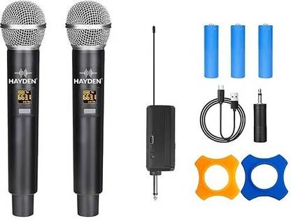Hayden HY-59 Dual Wireless Mic, Microphone, UHF Karaoke Type C Recharge Microphone
