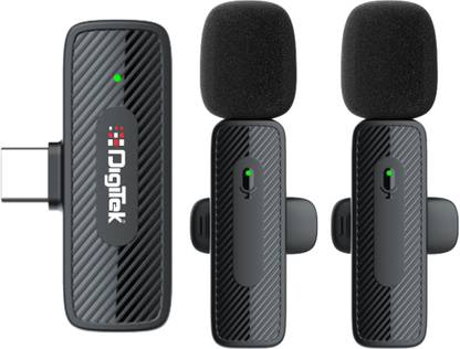 DIGITEK DWM-008 PRO 2.4G with 1 Receiver with Type-C Connector & 2 (Dual Respondent) Microphone