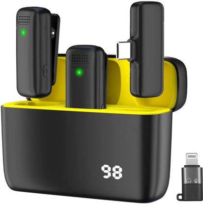 WRADER Dual User Wireless Mic for Recording Reels ASMR Podcast Interview Youtube Video Microphone