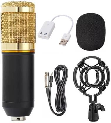 DawnRays Condenser Microphone With Sound Card for Studio Recording Interview Vlog Youtube Microphone