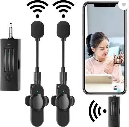 HRYFiNE K35D 3.5mm Wireless Mic for Mobiles for Youtube Vlogs & Live Video Recording Microphone