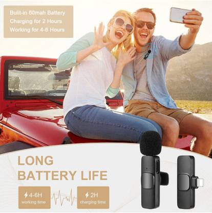 YAROH WIRE60-LESS200-K9 Collar Interview Live Streaming YouTube Compatible Microphone Microphone