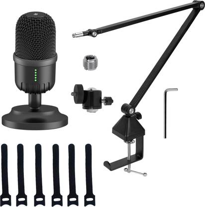 Kreo Rec Podcast Mic for Youtube Accessories, Mic Stand, Studio Mic, USB Condenser Microphone