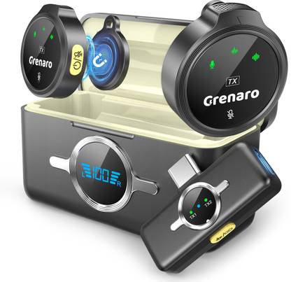 Grenaro Mic for YouTube , Button Noise Reduction Wireless Microphone for YouTubers Microphone