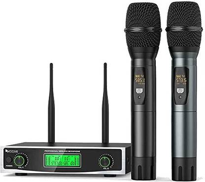 Fifine K040 Wireless Microphone System,Two Handheld Dynamic Cordless Mic Microphone