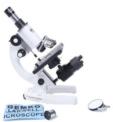Gemkolabwell Student Compound Biological Junior Microscope Optic with Coaxial Coarse Microscope Slide Box