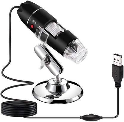 Etzin USB 3x1 Digital Microscope 40X to 1600X, 8 LED Magnification Endoscope Camera Microscope Slide Box