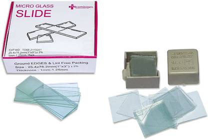 Clear & Sure Frosted Microscope Glass Slide Pack of 50 and Microscope Cover Slips Pack of 100 Standard Slide