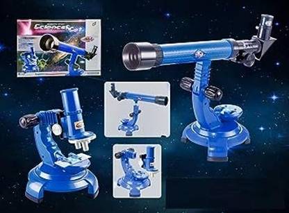 WONDER CREATURES Scientific/ Astronomy elescope and Microscope – 2 in 1 Microscope Slide Box