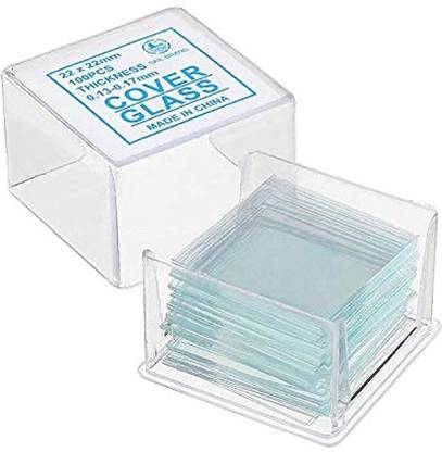 Jetflon Microscope Cover Slips 22mmx22mm Set-100pcs for Sample Collection pack 100 pcs Microscope Slide Box