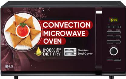 LG 32 L Auto Cook Menu, Stainless steel cavity, 360 degree Motorised Rotisserie for Bar-be-queing, Indian Cuisine, Tandoor Se, Steam Clean & Diet Fry) Convection Microwave Oven