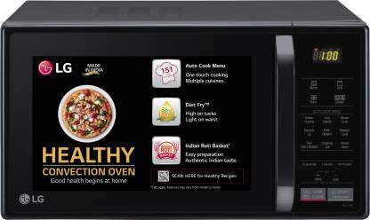 LG 21 L Health Plus Menu and Stainless Steel Cavity More Hygienic More Durable Convection Microwave Oven