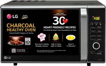 LG 28 L 360 Degree Motorised Rotisserie & Charcoal Lighting Heater with 10 years warranty Convection Microwave Oven