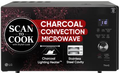 LG 28 L Heart Friendly Recipes and 360 Motorised Rotisserie for crispy and tasty bar-be-que recipes, Scan to Cook Wi-Fi Enabled Charcoal Convection Microwave Oven