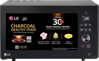 LG 28 L Diet Fry and with 360 Degree Motorised Rotisserie for crispy and tasty bar-be-que recipes, Charcoal Convection Microwave Oven