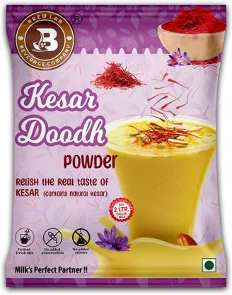 Brew Lab Natural Taste & Flavorful Kesar Doodh | Instant Drink Mix Purity Of Real Saffron