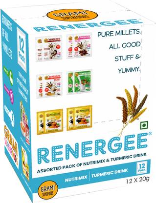 Grami Superfoods Renergee Shakti Instant Assorted Millet Health Drink Mix Powder -