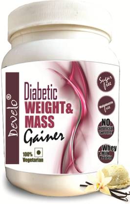 DEVELO Weight & Mass Gainer for Diabetics, Sugar Free Supplement - Vanilla