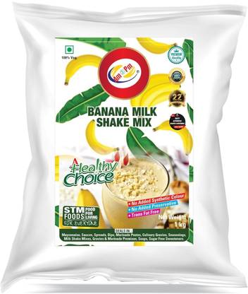 Am 2 Pm Banana Flavoured Milk Shake Powder, Instant Premix Drink Milkshake Powder