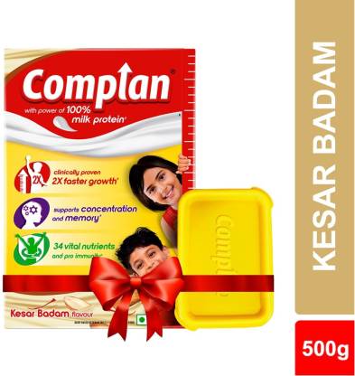 COMPLAN Nutrition Drink Powder for Children, Kesar Badam Flavour, Carton with Tiffin Box