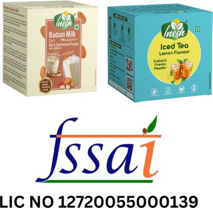 inesh Badam milk 2 in 1 Hot & cold And Iced Tea Instant premix set 2 Total 20 sachets