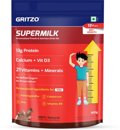 Gritzo SuperMilk Height+ (13+y Boys), 13g Protein (Double Chocolate)