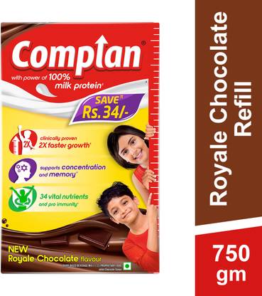 COMPLAN Nutrition and Health Drink Royale Chocolate Refill  (750 g)