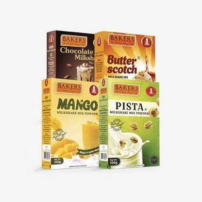 Bakers Milk Shake Mix | Chocolate | Mango| Butterscotch| Pista Flavour