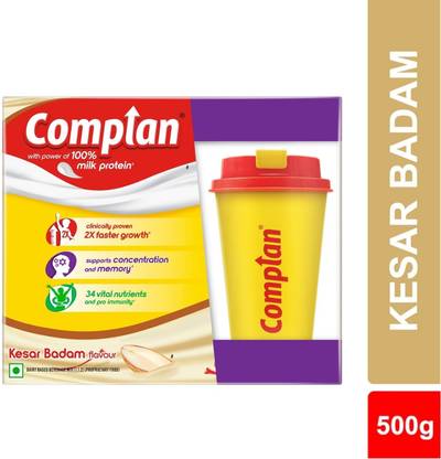 COMPLAN Nutrition Drink Powder for Children, Kesar Badam Flavour, Carton with Shaker