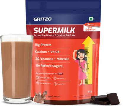Gritzo SuperMilk Growth+ (Formerly Height+) (13+y Girls) 13g Protein (Double Chocolate)