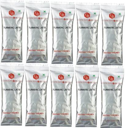 Granules and Beans Turmeric Milk Latte Instant Premix - Value Pack of 50 Serving | 50 Single Serve Sachets of 22gms Each Instant Haldi Doodh Mix for Immunity