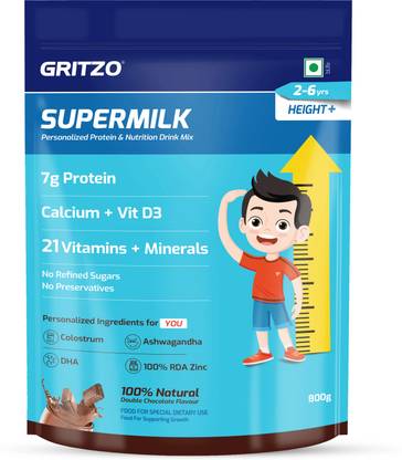 Gritzo SuperMilk Height+ (2-6y), 7g Protein (Double Chocolate)