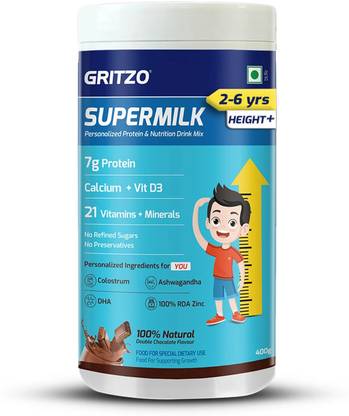 Gritzo SuperMilk Height+ (2-6y), 7g Protein (Double Chocolate)