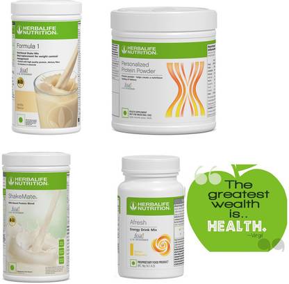 HERBALIFE Vanilla Shake 500g + Shakemate + Protein 200g + Lemon Afresh 50g