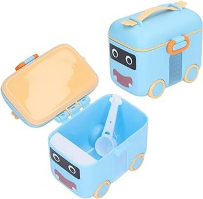 FUSION FLY Baby Cartoon Car Shape Baby Portable Infant Snack Container Milk Powder Box