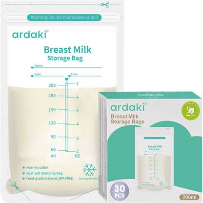 ARDAKI Breast Milk Storage Bags | Pre-Sterilized Leak-Proof BPA-Free Double Zipper Seal