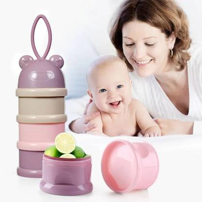 GLOZIA 3 Layer Cute Bear Portable Baby Food Milk Powder Storage Box Bottle Container
